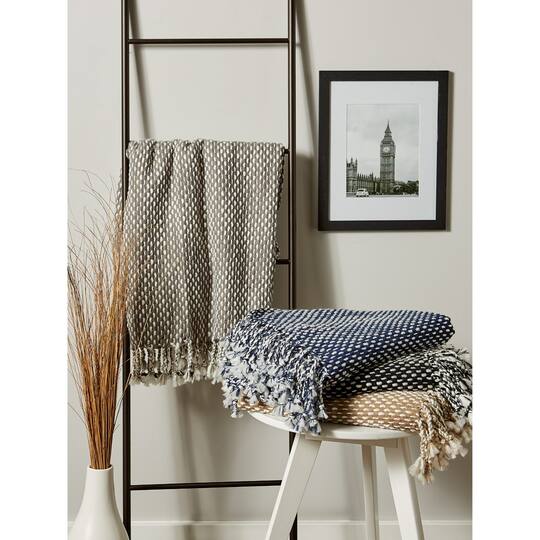 DII® Gray & White Textured Acrylic Throw